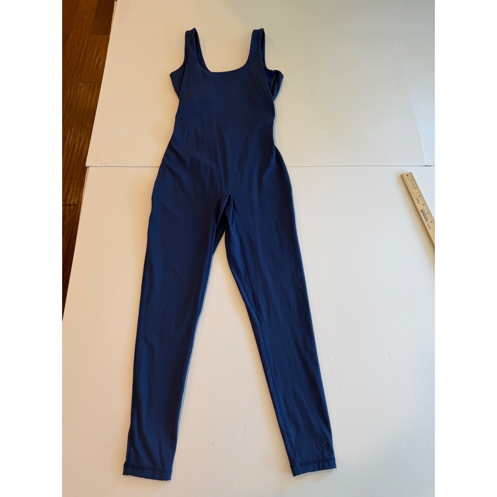 TLF Apparel‎ Womens Navy Blue Scrunch Bum Open Back Athletic Bodysuit Size M